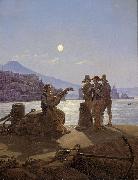 Carl Gustav Carus Italienische Fischer im Hafen von Neapel oil painting on canvas